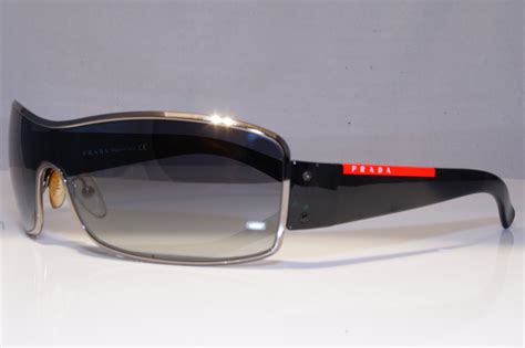 prada sunglasses sps 52e 5av-5d1 125|PRADA Mens DESIGNER Sunglasses Black Shield SPS 52e 5av .